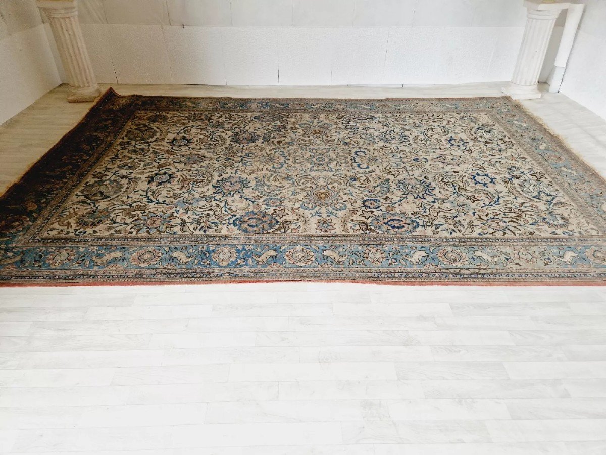Antique Persian Rug By Ghom 355 X 232 Cm Wool And Silk-photo-2