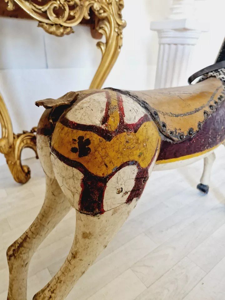 Antique Carousel Horse Sculpture, Decorative Fair Souvenirs-photo-3