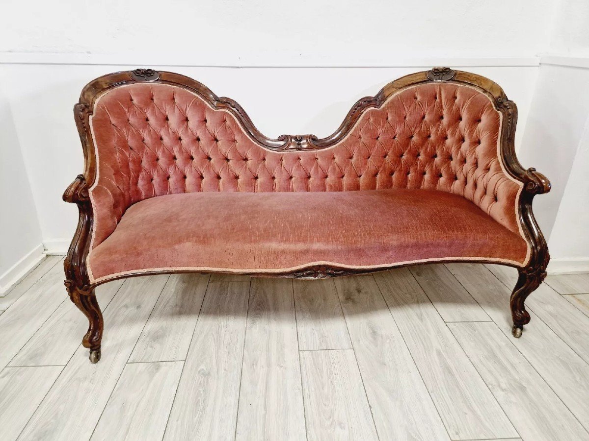 Antique French Double Spoon Sofa