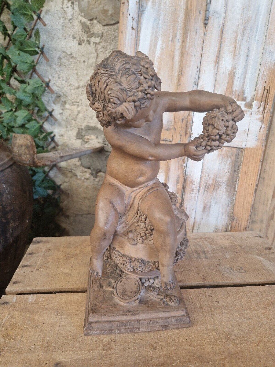 Antique Roman Style Sculpture Bacchus Signed 19th Century French-photo-2