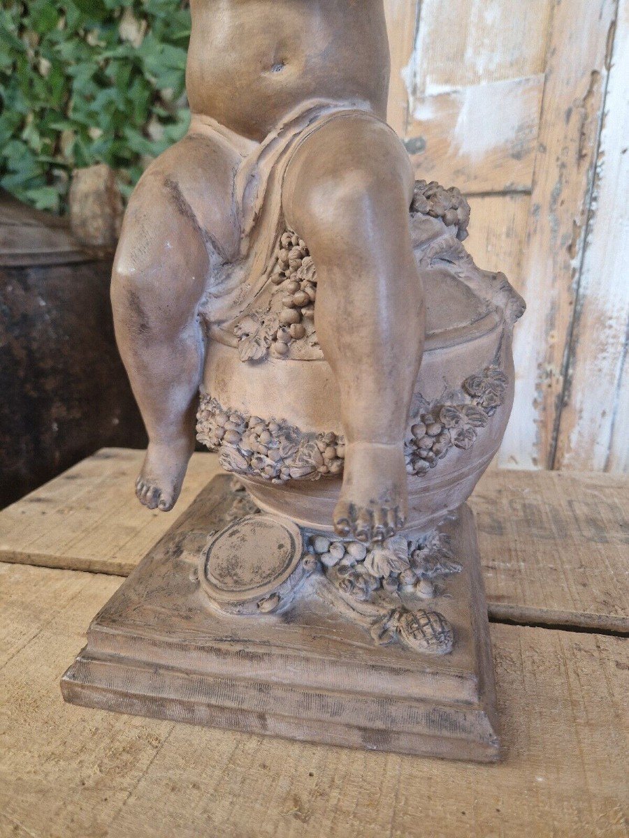 Antique Roman Style Sculpture Bacchus Signed 19th Century French-photo-3