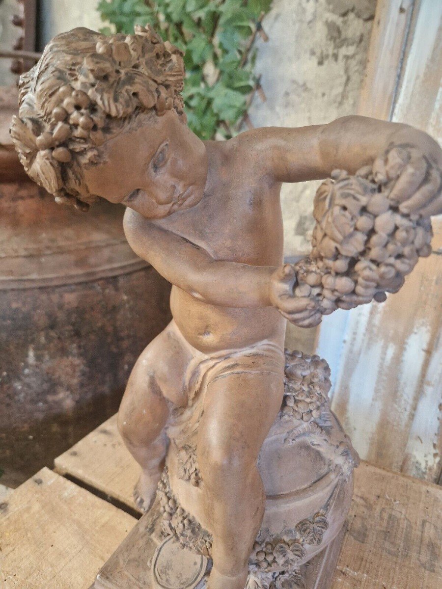 Antique Roman Style Sculpture Bacchus Signed 19th Century French-photo-1