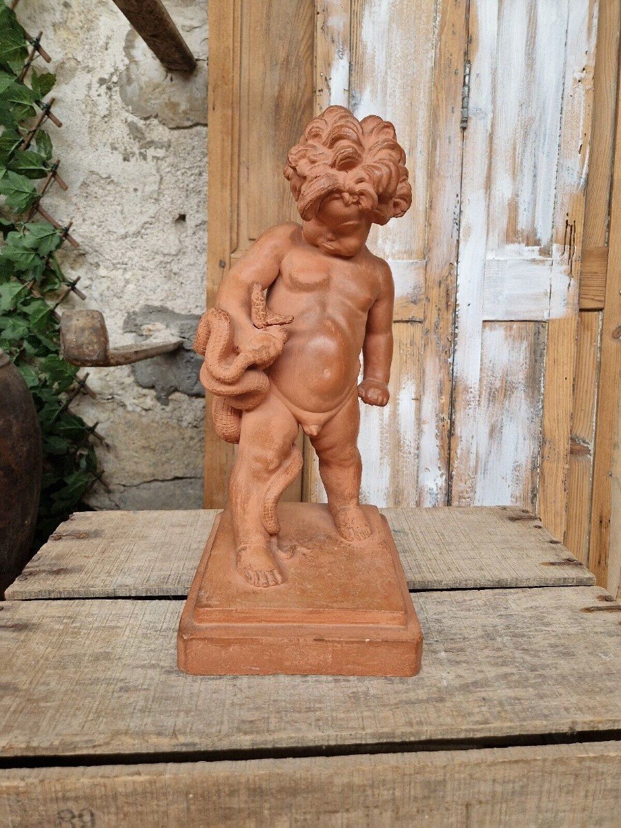 Sculpture Ancienne D’hercule 20ème Siècle Signée Marcel Courbier