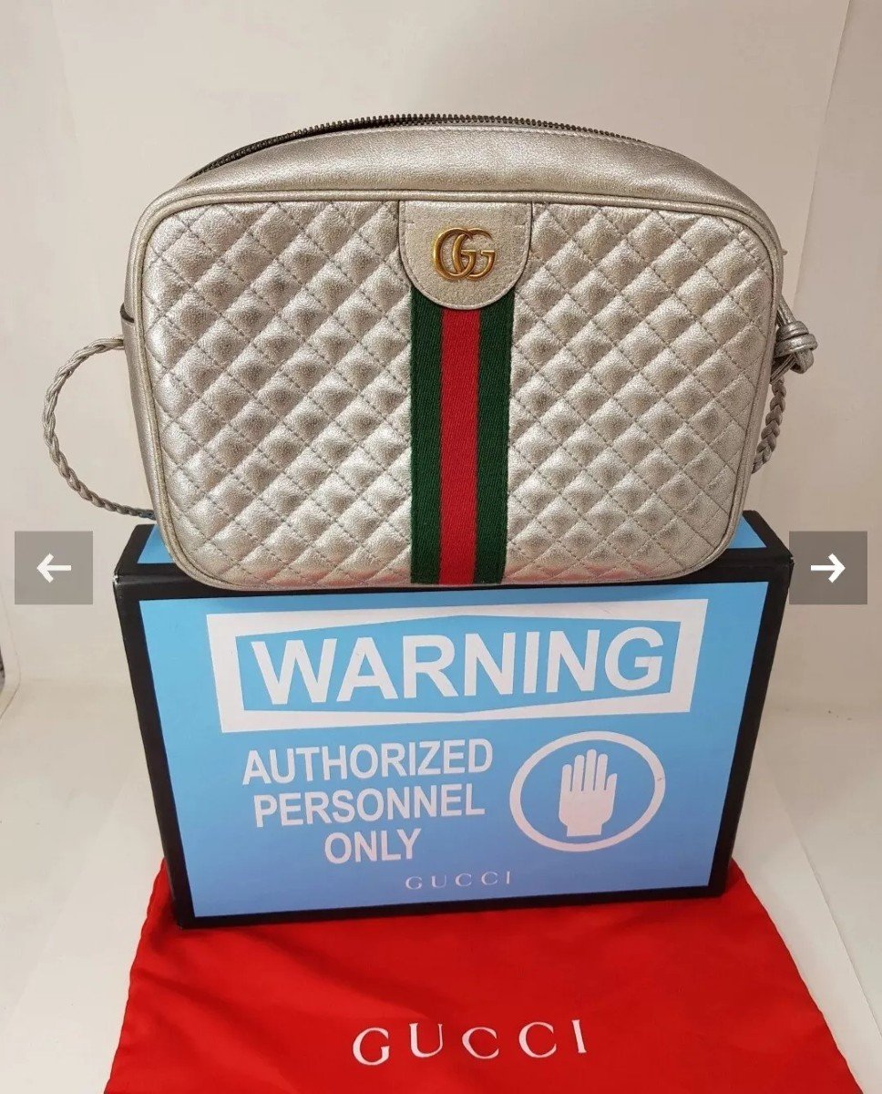 Sac à Main Gucci Cg Pour Femmes En Cuir Marmont, Authentique-photo-2