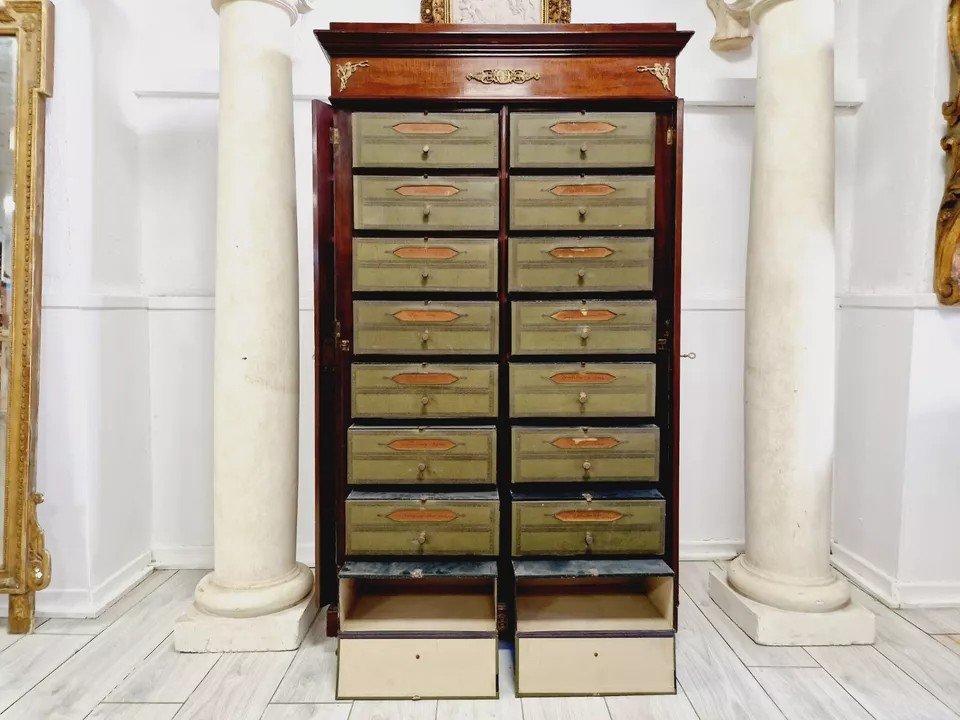 Ancien Cabinet De Notaire En Acajou-photo-5