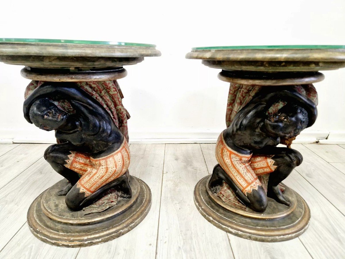 Pair Of Antique Venetian Gueridons