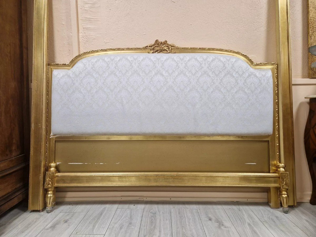 Louis XVI Style King Size French Gilded Bed-photo-3