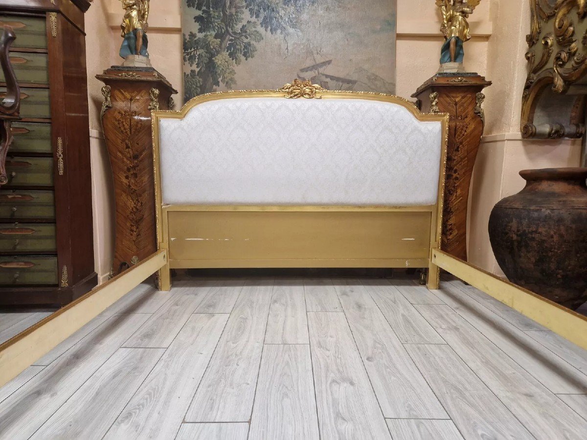 Louis XVI Style King Size French Gilded Bed-photo-5