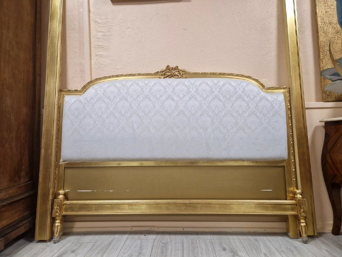 Louis XVI Style King Size French Gilded Bed-photo-6