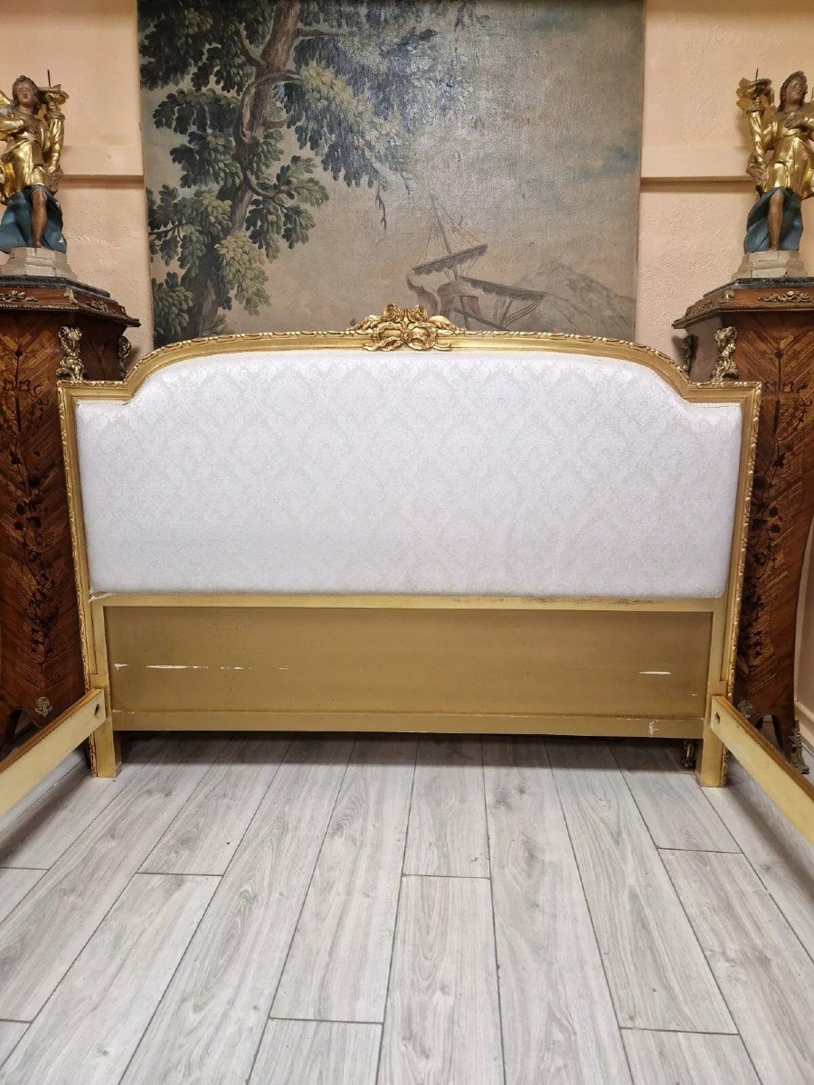 Louis XVI Style King Size French Gilded Bed-photo-7