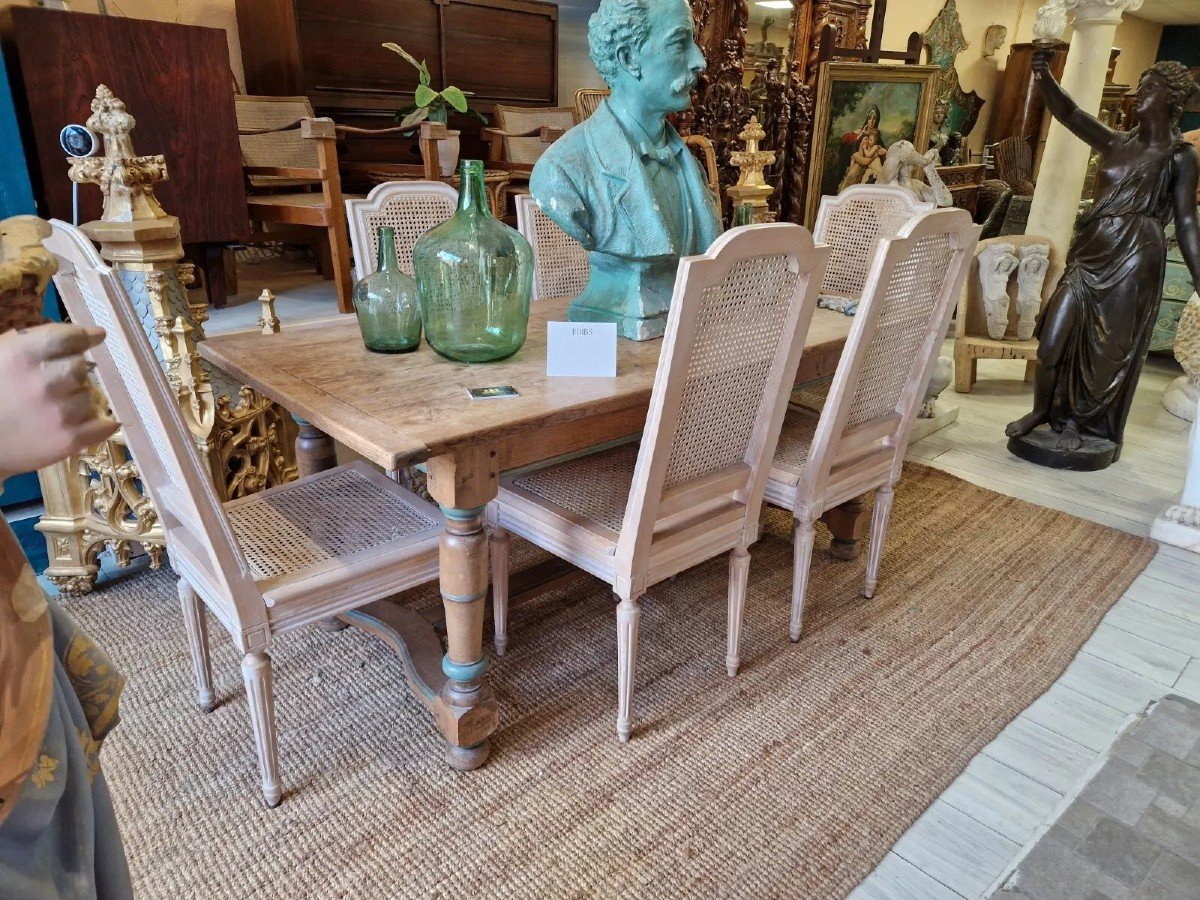 French Farmhouse Table In Pine Wood-photo-2