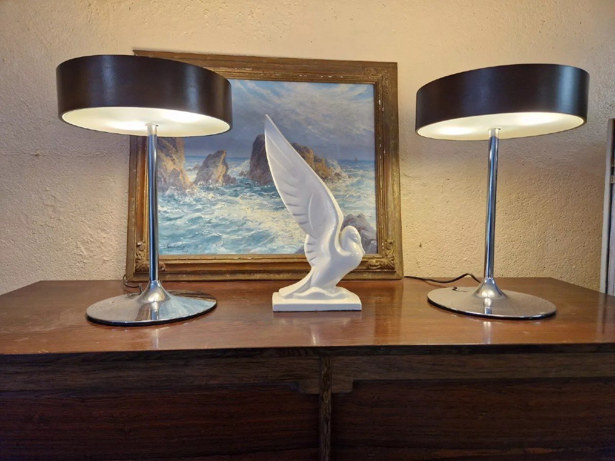 Paire De Lampes Malibu Vintage Des Années 1980