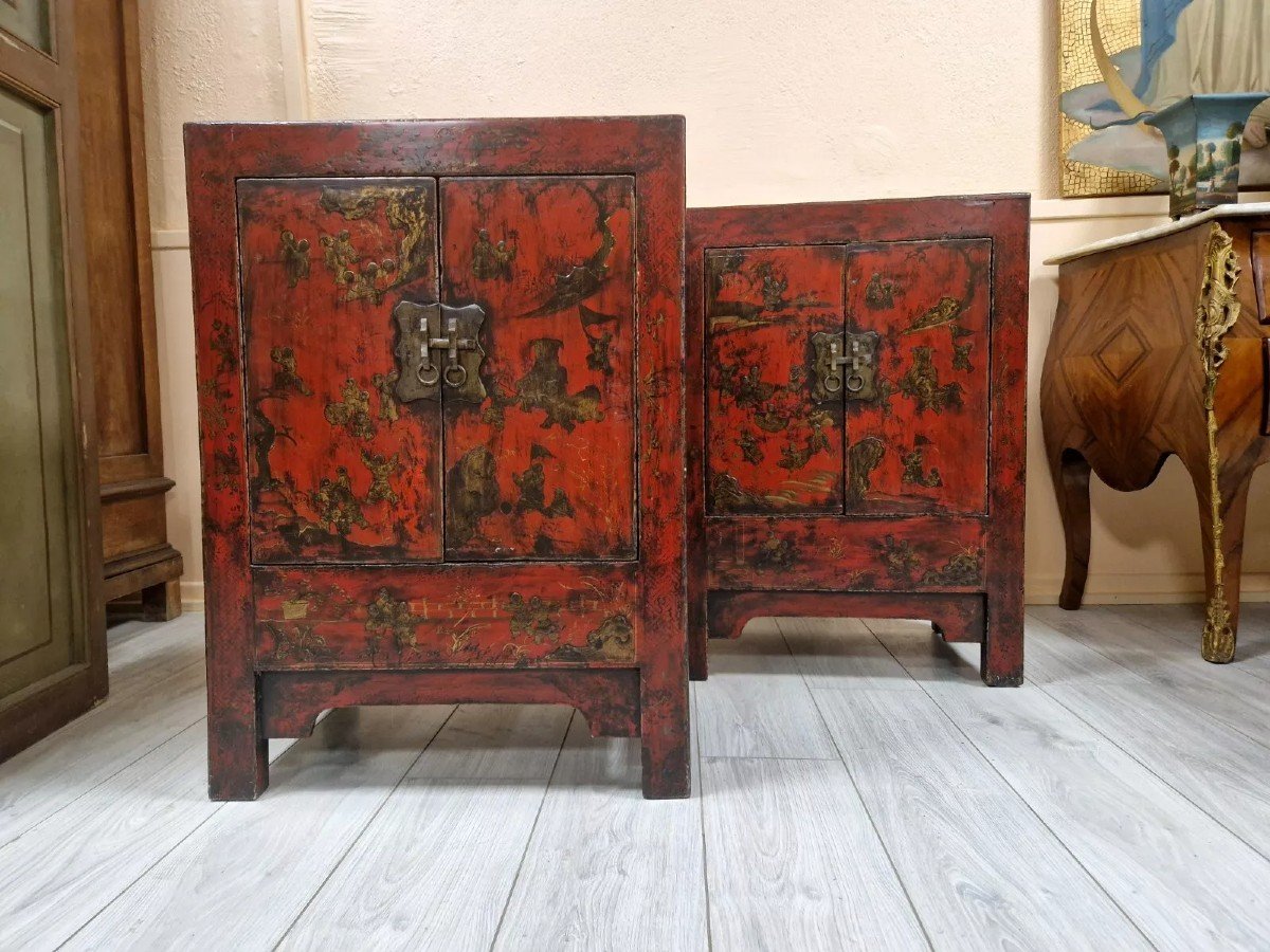 Pair Of Chinese Qing Dynasty Bedside Tables-photo-1