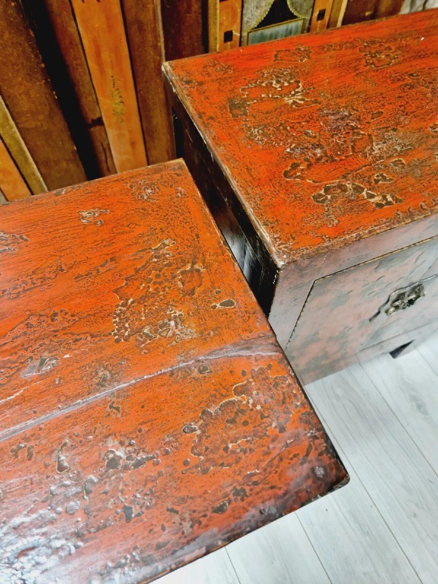 Pair Of Chinese Qing Dynasty Bedside Tables-photo-3