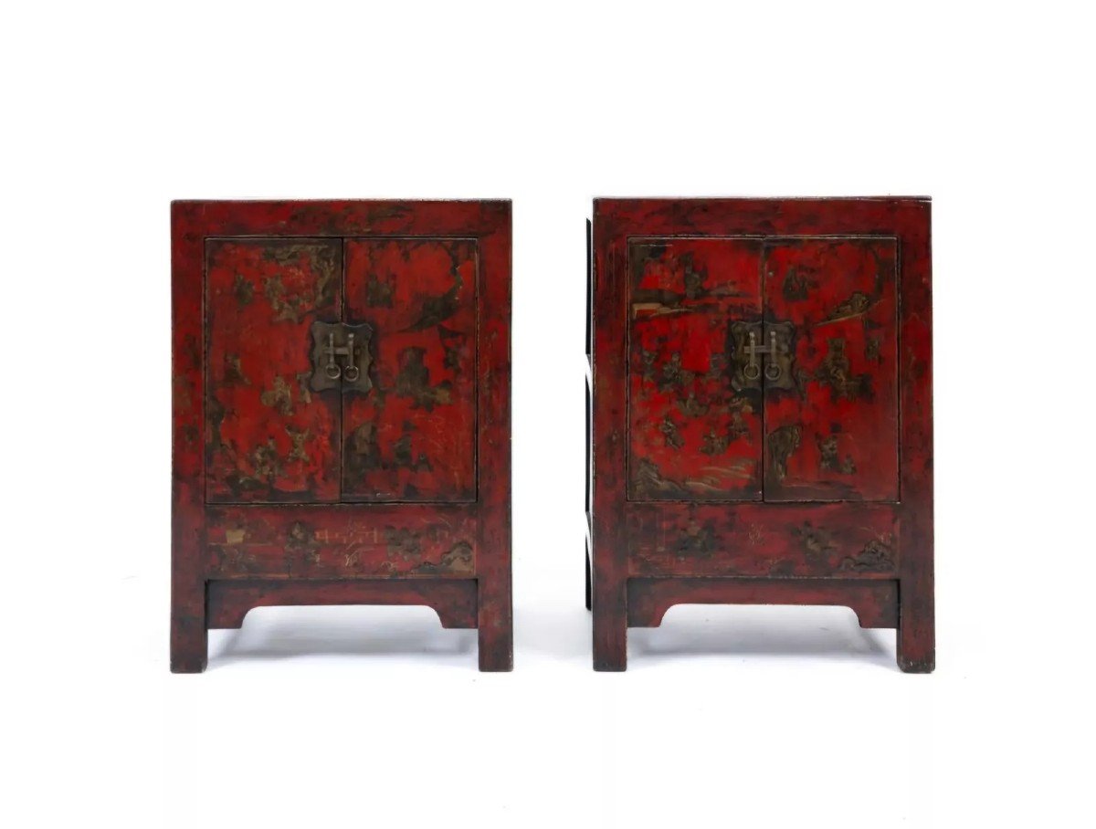 Pair Of Chinese Qing Dynasty Bedside Tables