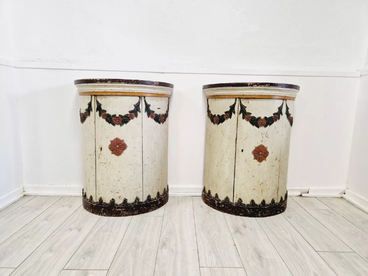 Superb Pair Of 18th Century Tambour Cabinets-photo-5