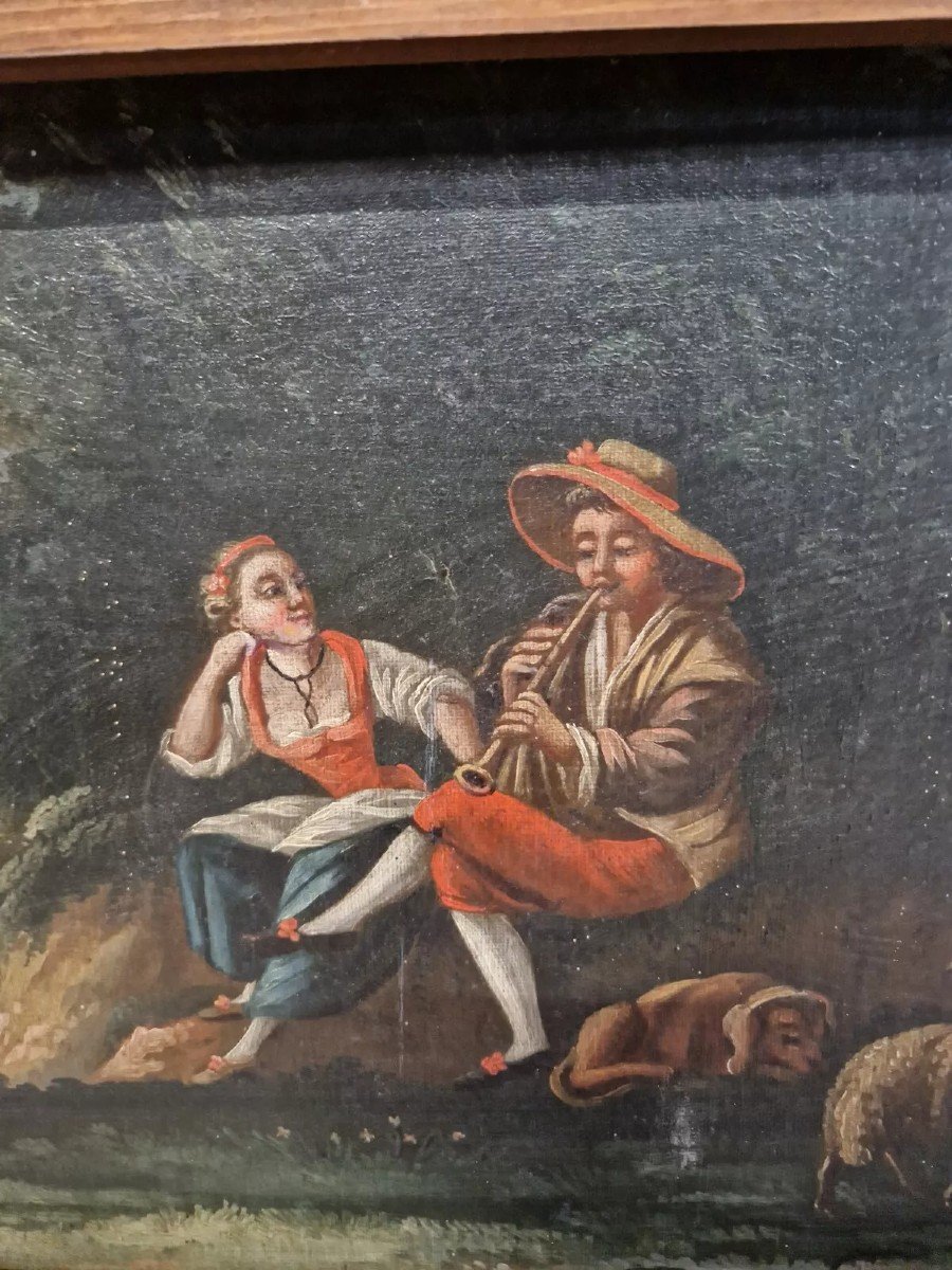 18th Century Double Sided Oil Painting-photo-6