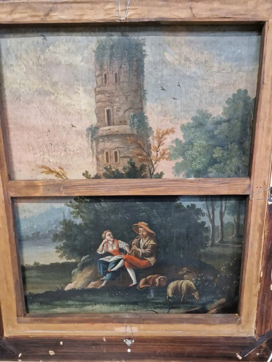 18th Century Double Sided Oil Painting-photo-7