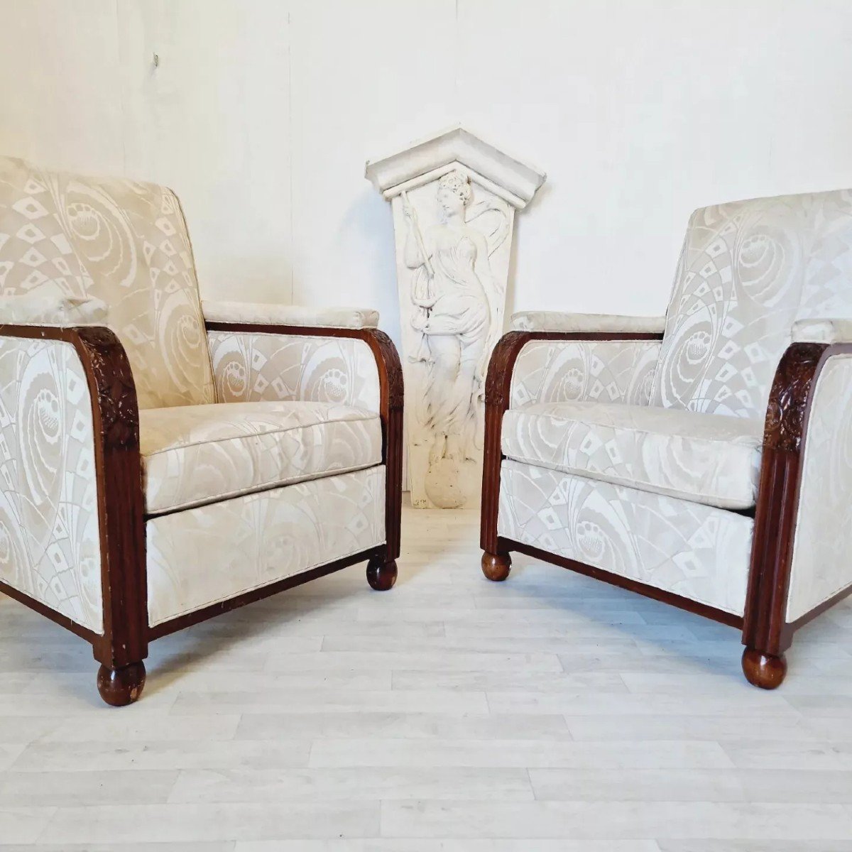 Pair Of Art Deco Armchairs From The 1930s-photo-4