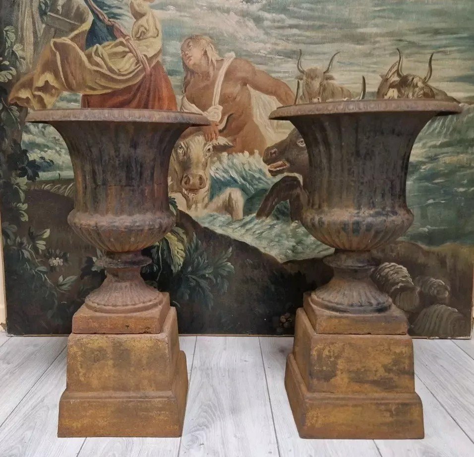 Paire De Grands Vases Médicis