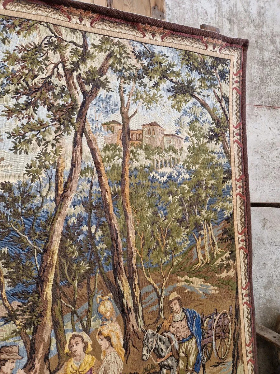 Tapisserie Ancienne D’aubusson Français Halliun Large 126 X 181 Cm-photo-2