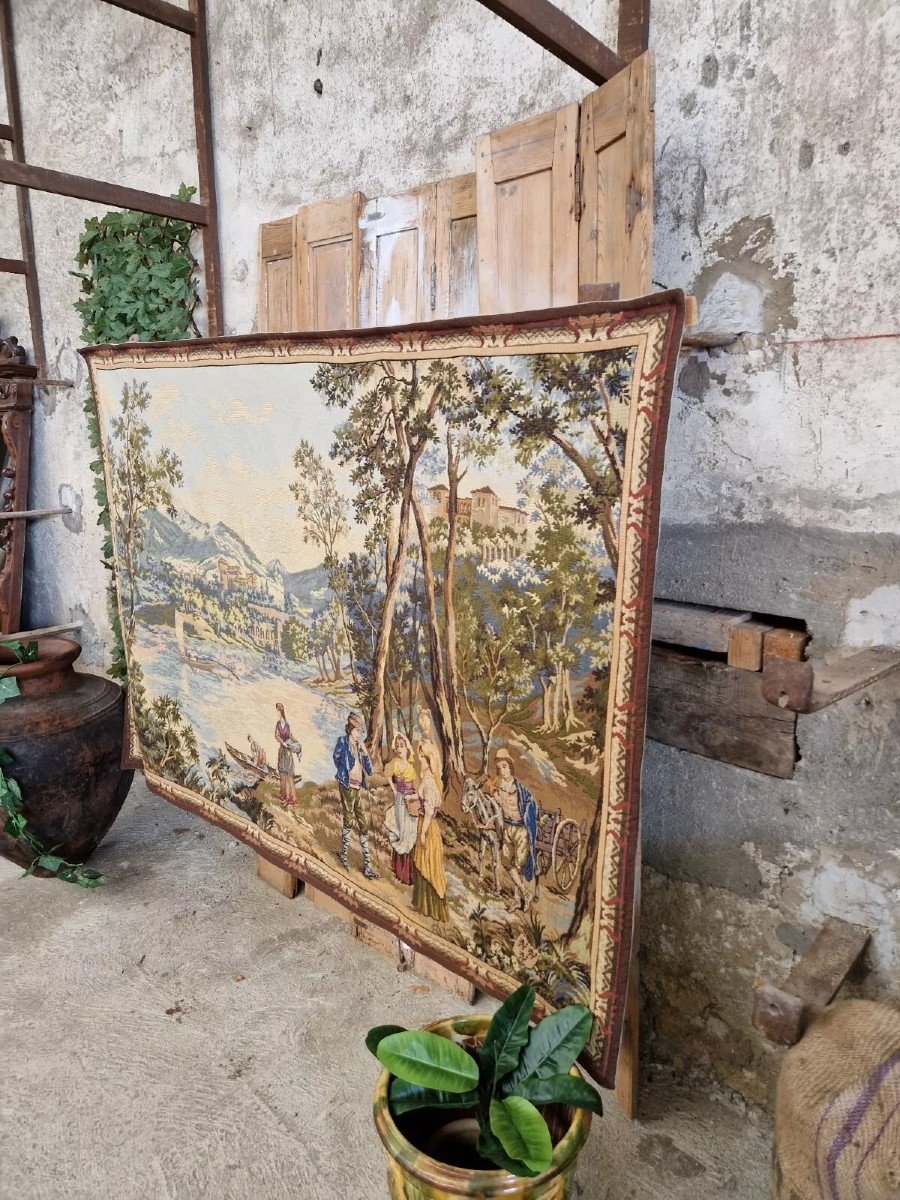 Tapisserie Ancienne D’aubusson Français Halliun Large 126 X 181 Cm-photo-5