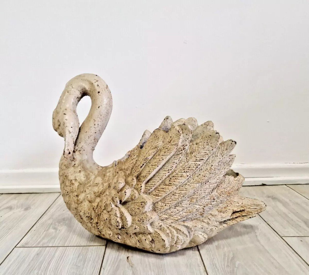 Antique Cast Iron Swan Planter