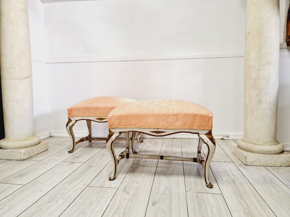 Pair Of Antique Louis XVI Period Stools Circa 1750-photo-4