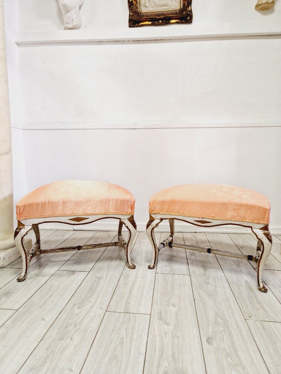 Pair Of Antique Louis XVI Period Stools Circa 1750-photo-6