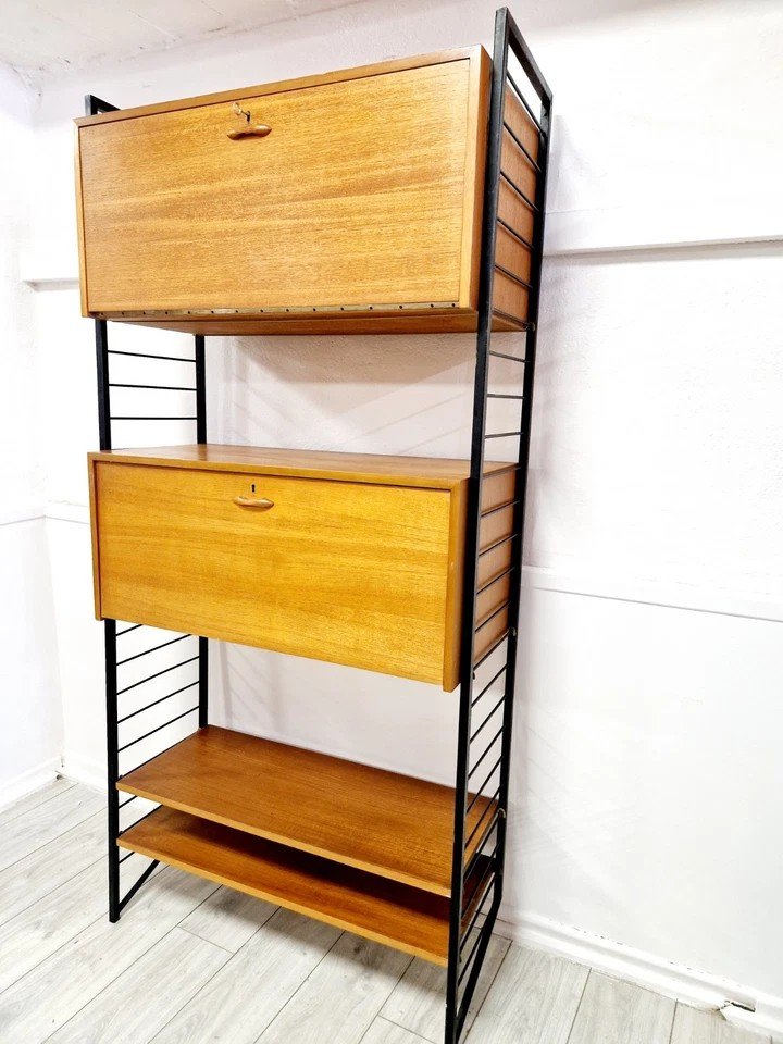 Mid Century Staples Ladderax Shelving Cupboard-photo-4