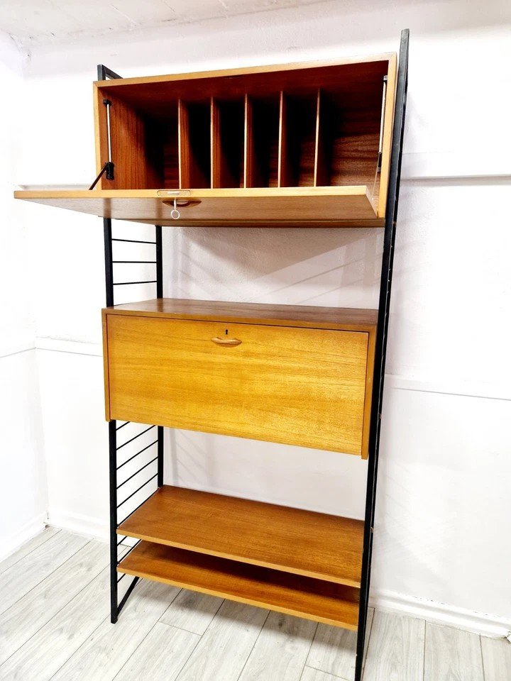 Mid Century Staples Ladderax Shelving Cupboard-photo-2