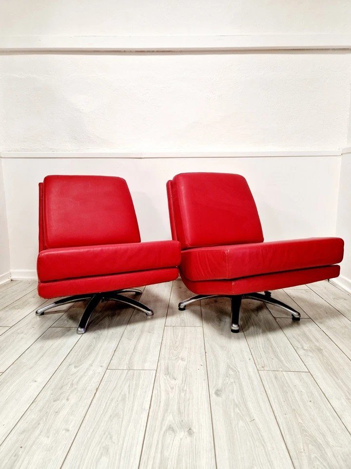 Pair Of Mid-century Style Breeze Swivel Chairs By Cajus Maelum For Fjords-photo-1