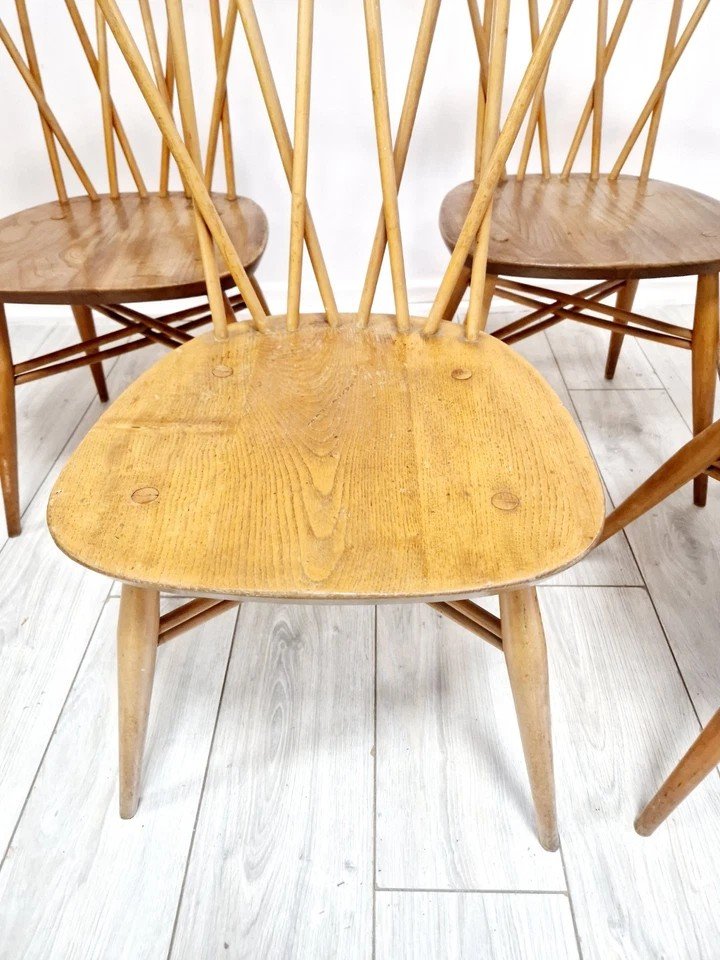 4 Ercol Chandelier Back Dining Chairs-photo-4