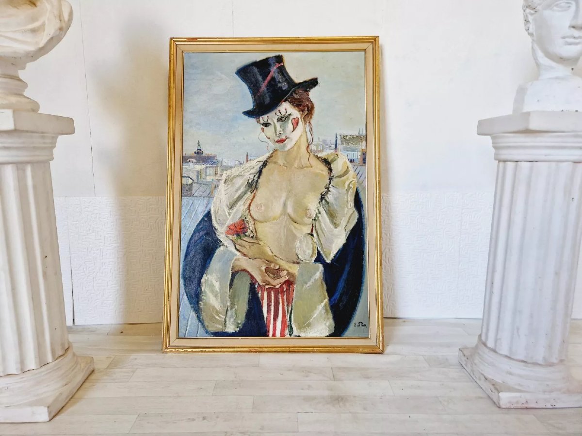 Mid-century French Nude Painting Madame Paris-photo-1