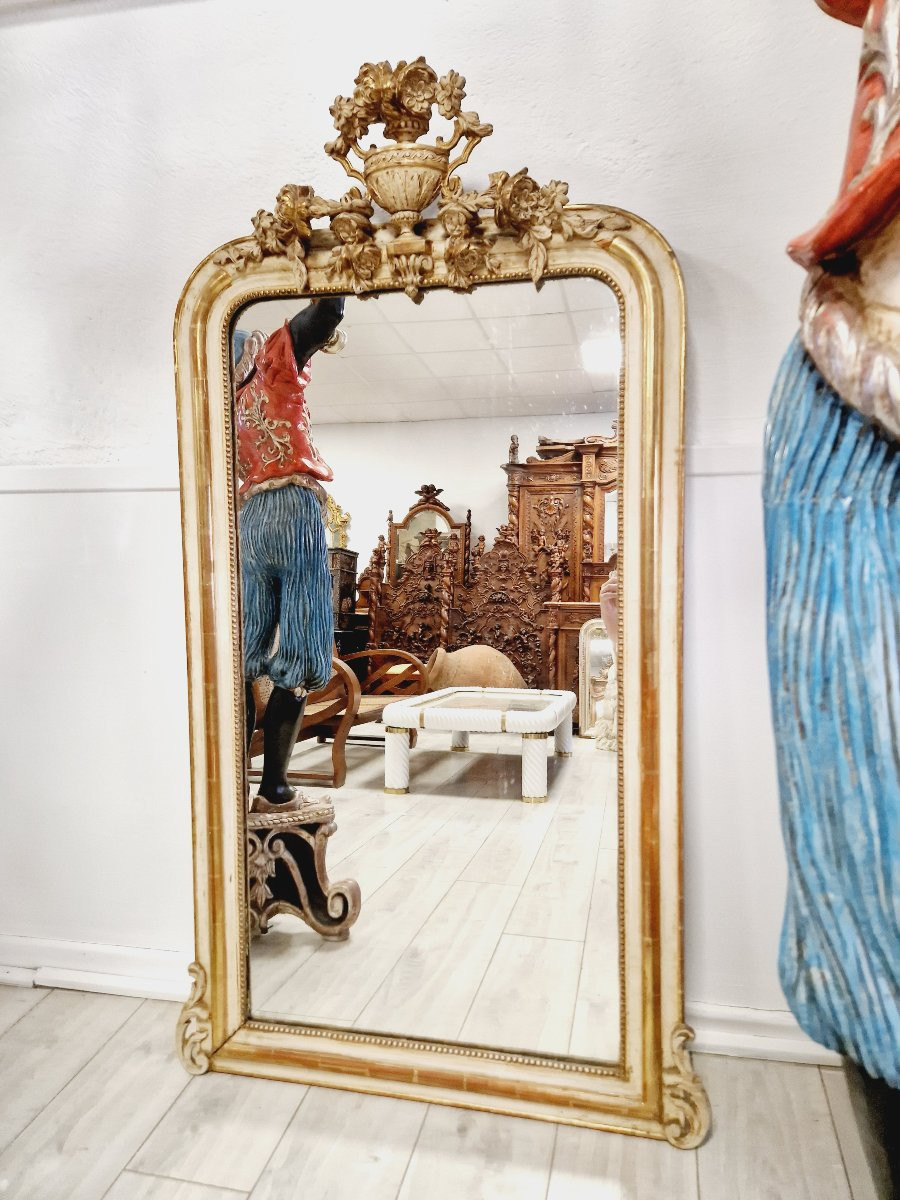 Beautiful Louis XVI Style Gold Wall Mirror-photo-3