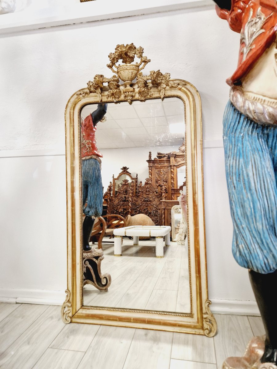 Beautiful Louis XVI Style Gold Wall Mirror-photo-6