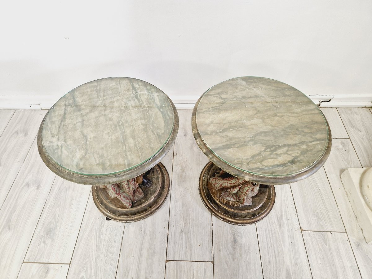 Pair Of Antique Venetian Gueridon Tables-photo-2