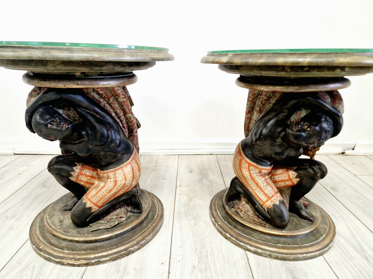 Pair Of Antique Venetian Gueridon Tables