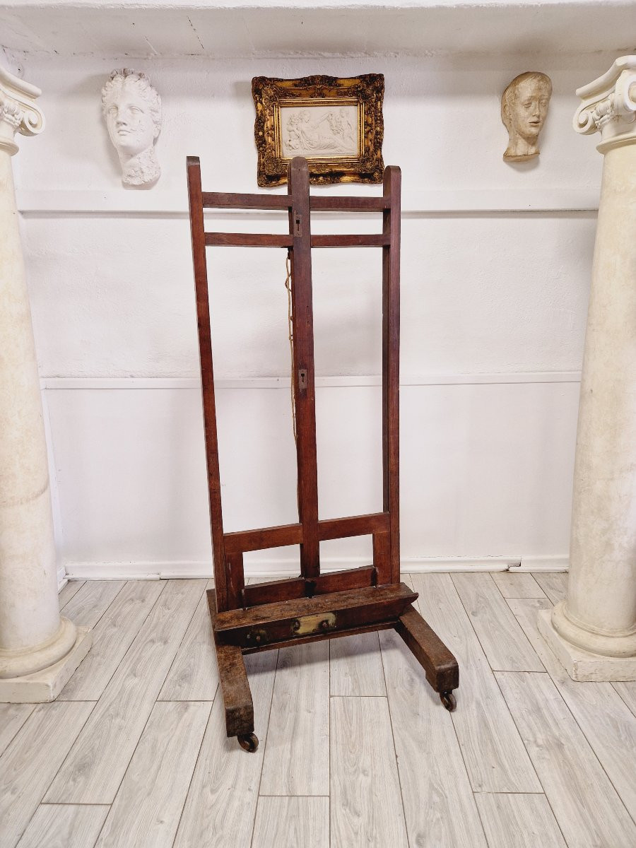 Antique French Painting Easel With Stand By Bonhomme Paris-photo-4