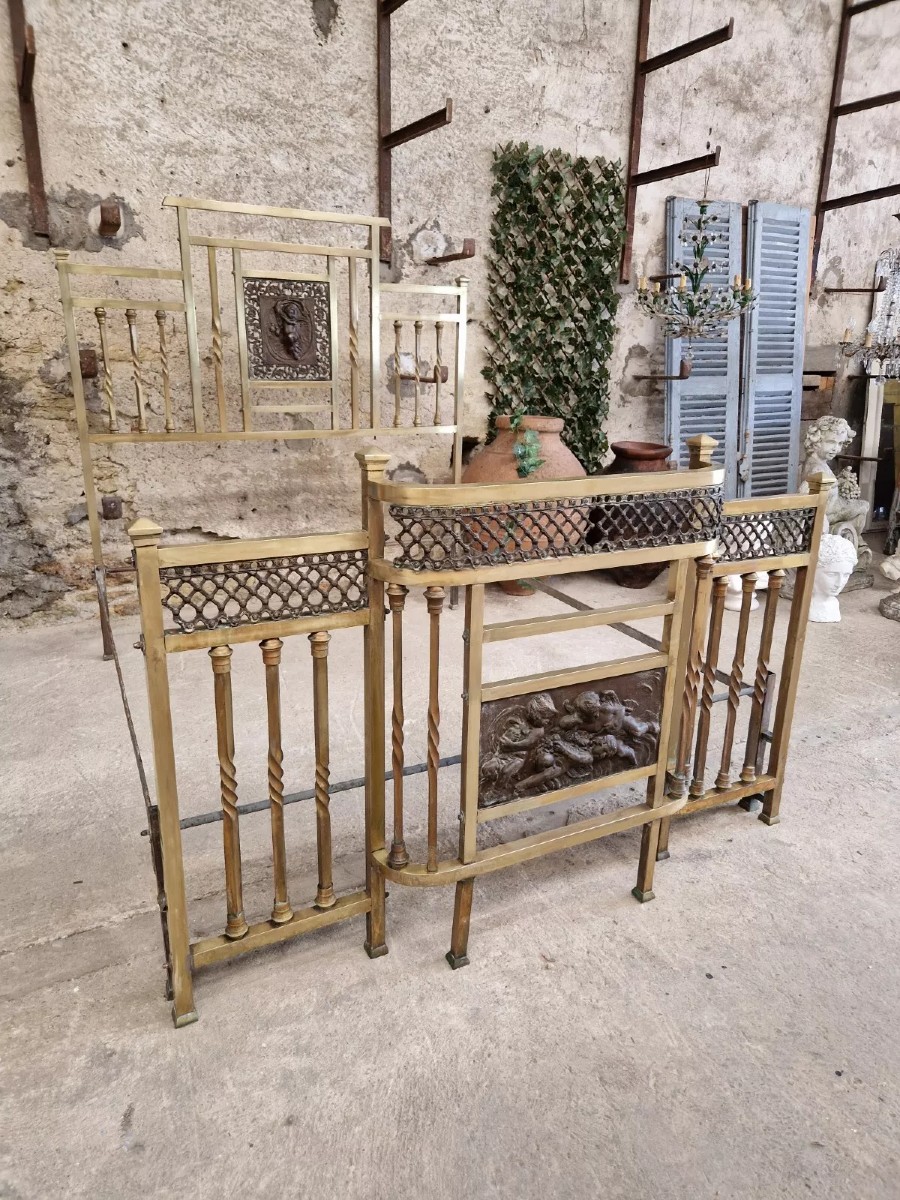Italian Art Deco Brass Bed