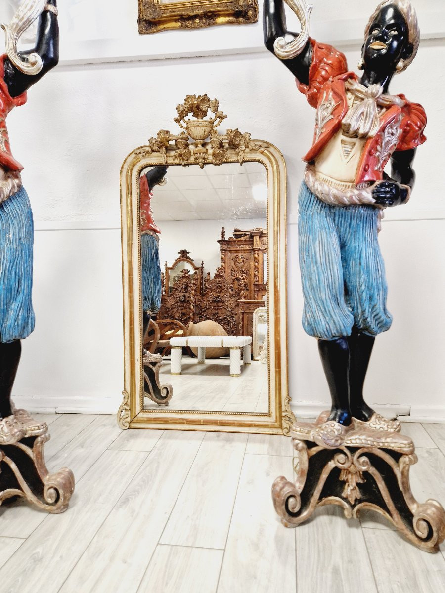 Antique French Mirror 19th Century Louis XVI Style-photo-2