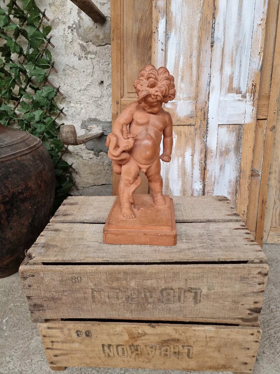 Sculpture Ancienne D’Hercule Signée Marcel Courbier-photo-3