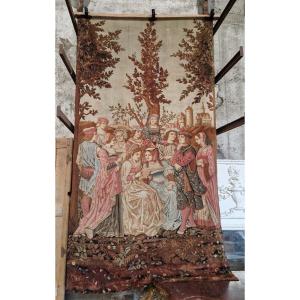 Antique French Tapestry Medieval Style