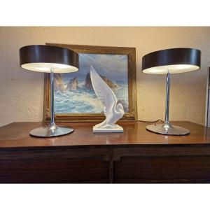 Paire De Lampes Malibu Vintage Des Années 1980