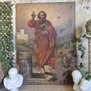 Huge 18th Century Oil Painting Saint Matthias The Apostle