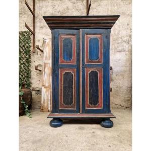  Antique Painted Colonial Armoire German Schrank