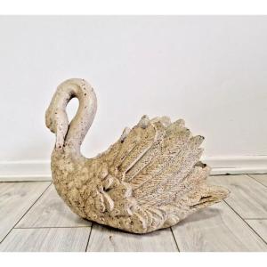 Antique Cast Iron Swan Planter