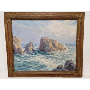 Antique French Oil Painting By Gauffriaud