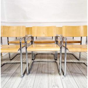 6 Chaises De Salle à Manger à La Manière De Marcel Breuer