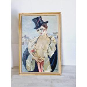 Mid-century French Nude Painting Madame Paris